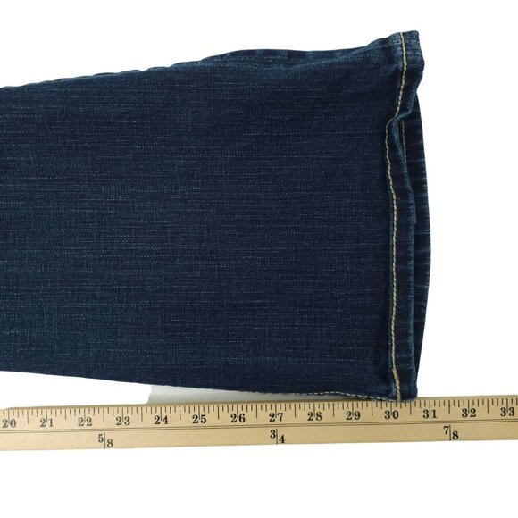 BKE Culture Stretch Boot Cut Jeans Womens 33 Mid Rise Distressed Whiskered Denim - Picture 15 of 15